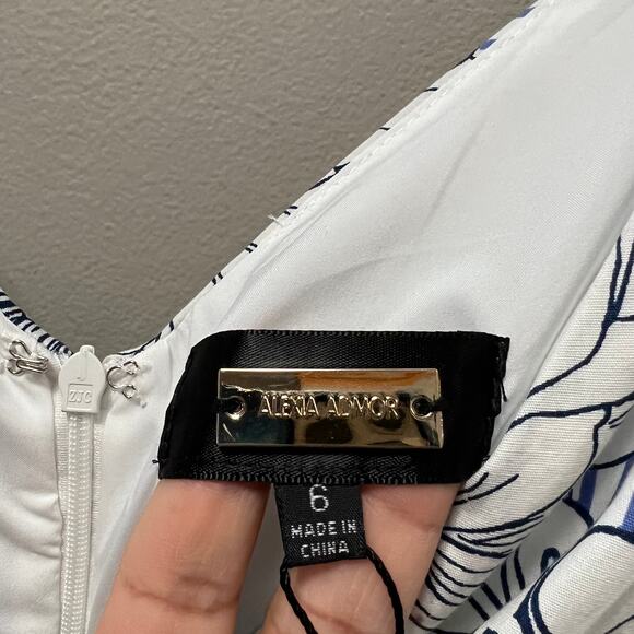 Alexia Admor Striped Floral Print 3/4 Sleeve Dress Sz 6 New - Picture 6 of 8